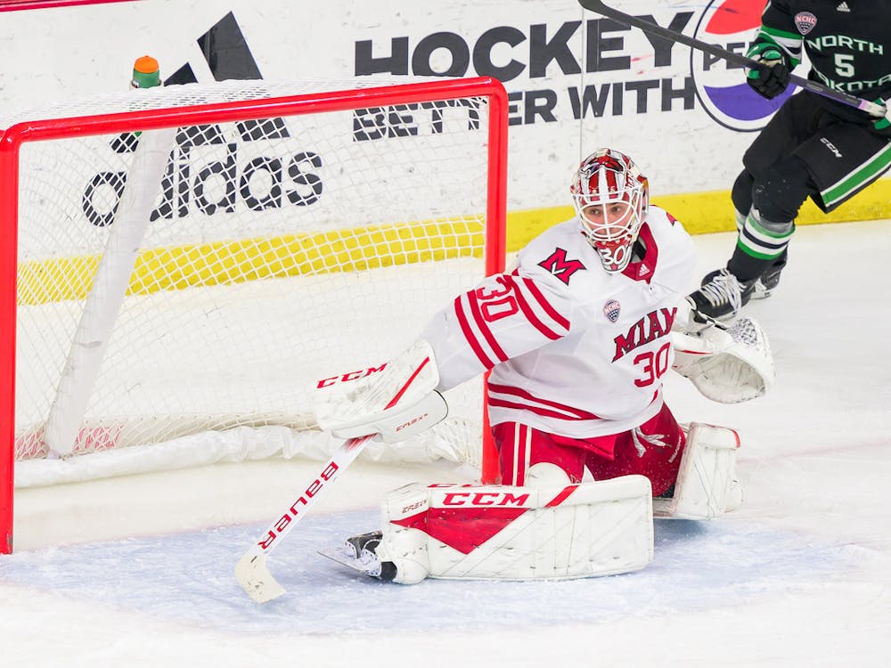 Bruveris stepped up as a goaltender this season with 355 saves for Miami