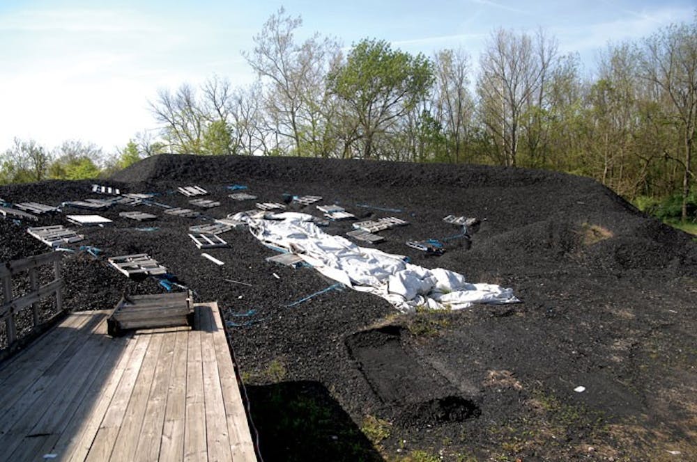 A pile of coal located off OH-73 sits at the Materials Recover Facility and may be harmful.