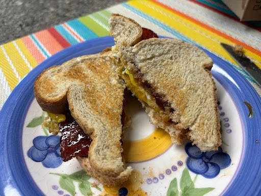 Perkins' breakfast sandwich is a great alternative to a yogurt or quick fruit breakfast.