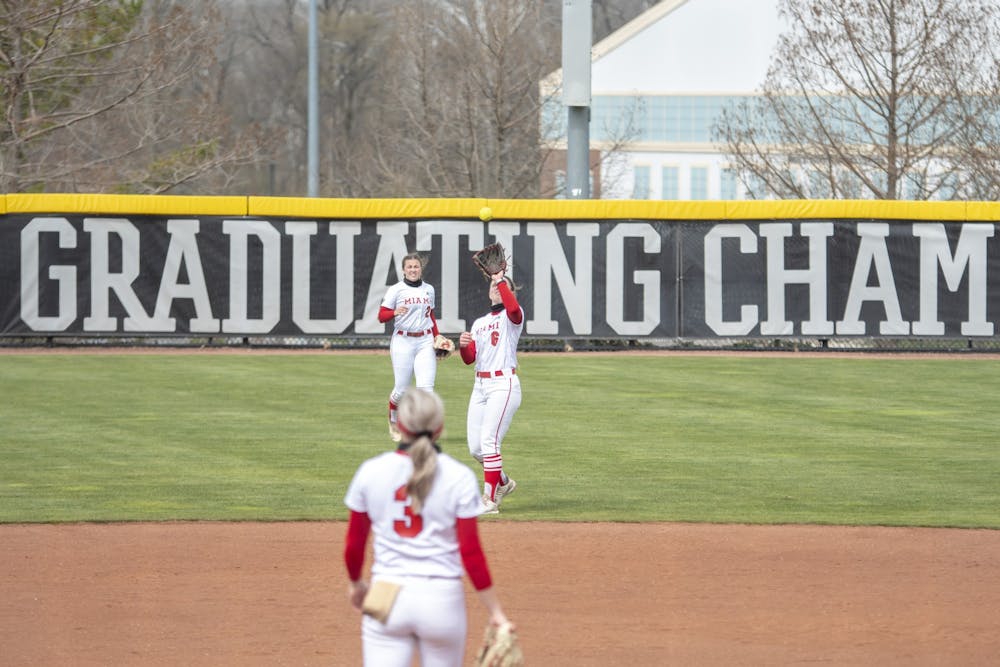 Junior shortstop Adriana Barlow settles under a fly ball during a March 31 doubleheader vs. Eastern Kentucky.