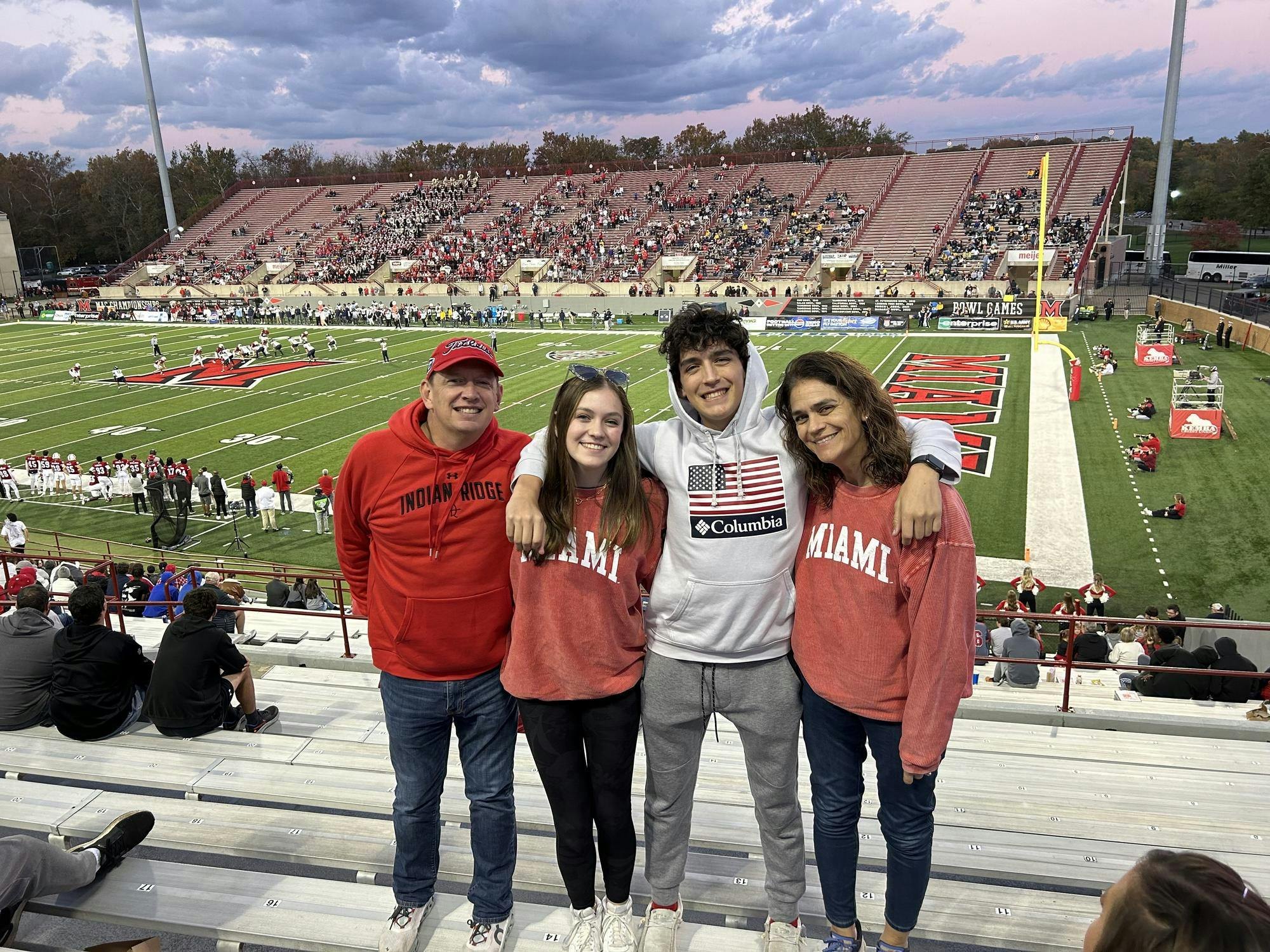 Elisa Rosenthal and her family at a Miami University football game. Photo provided by Elisa Rosenthal.