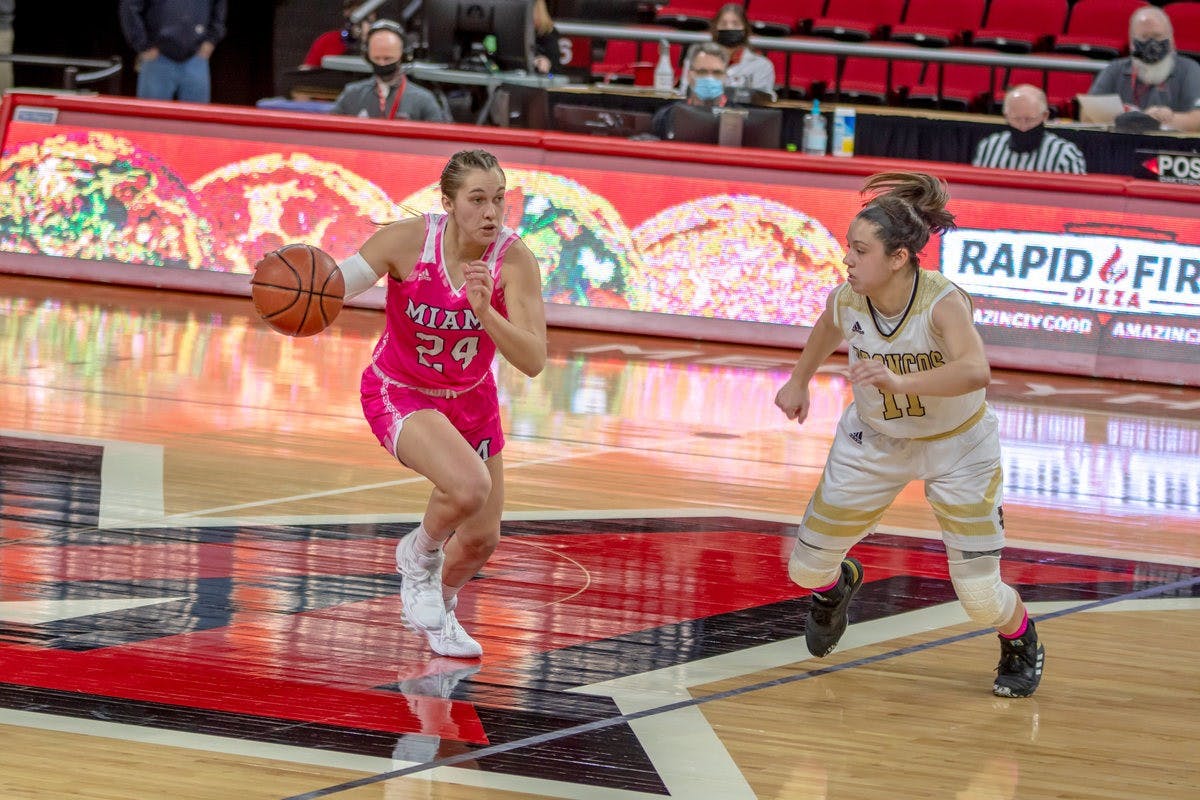 Sophomore guard Peyton Scott (pictured) scored 31 points in Wednesday&#x27;s loss to Central Michigan, becoming the first RedHawk to score 30 or more points in three consecutive games.