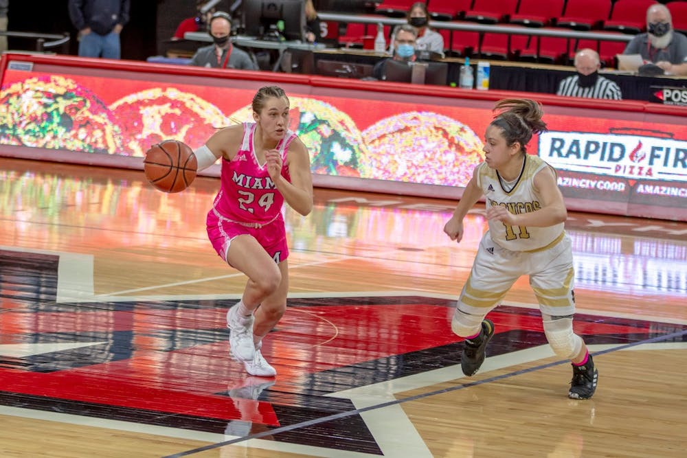 Sophomore guard Peyton Scott (pictured) scored 31 points in Wednesday&#x27;s loss to Central Michigan, becoming the first RedHawk to score 30 or more points in three consecutive games.