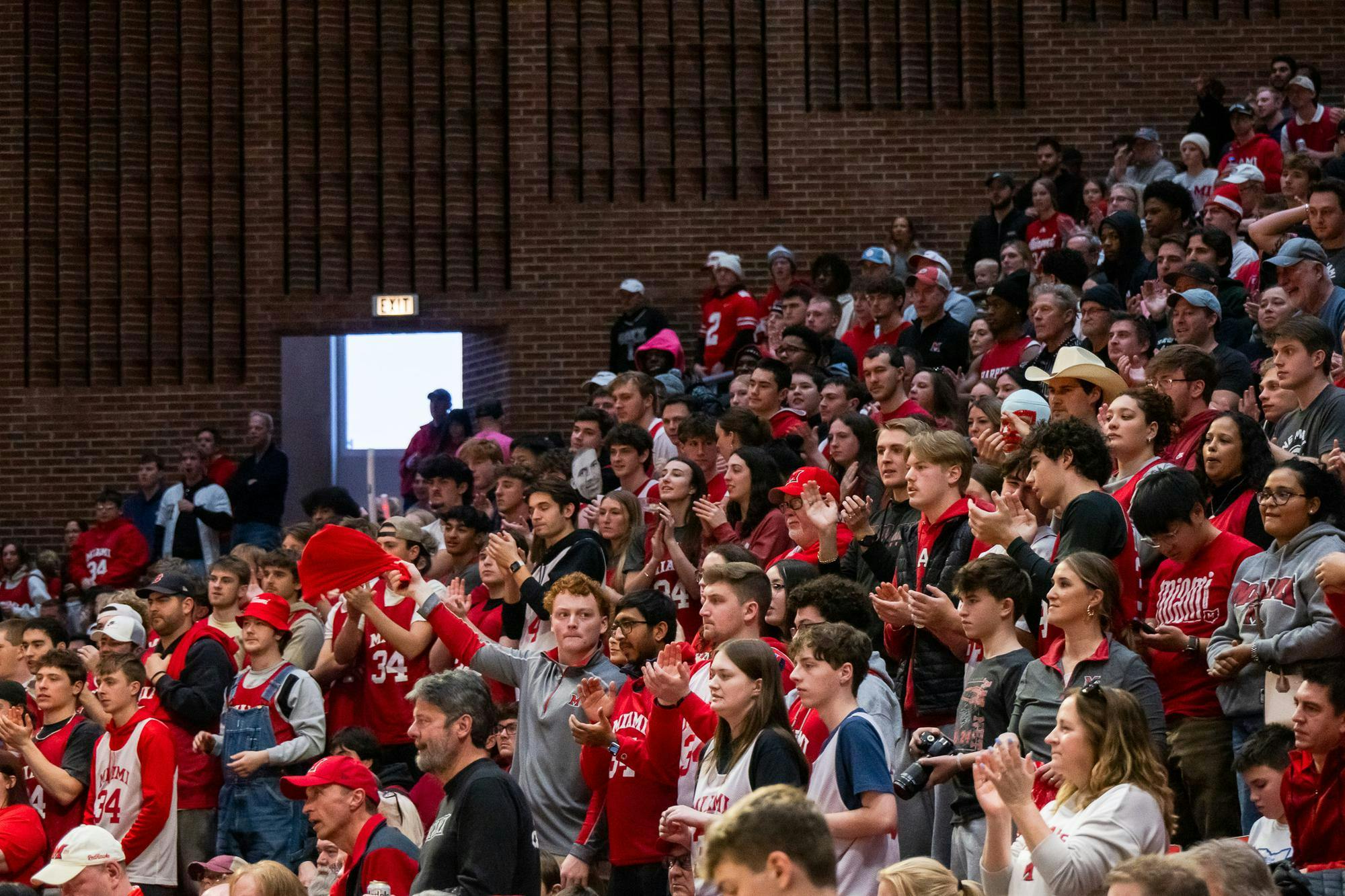 Fans attend One Miami Day at Millett Hall on Jan. 31. 10,640 attended the men’s game, setting a new record.