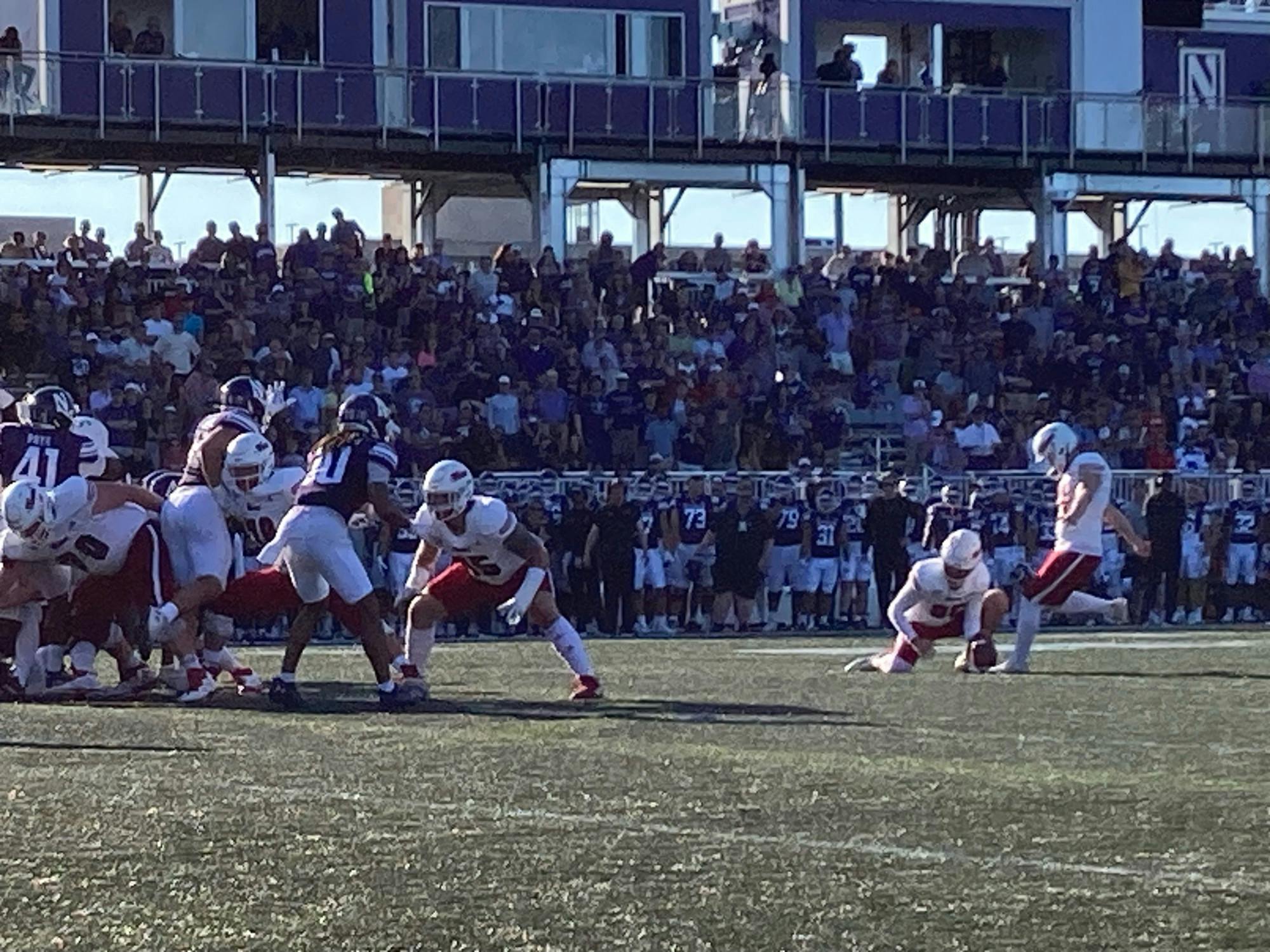 Dom Dzioban made his first two collegiate field goals against the Wildcats