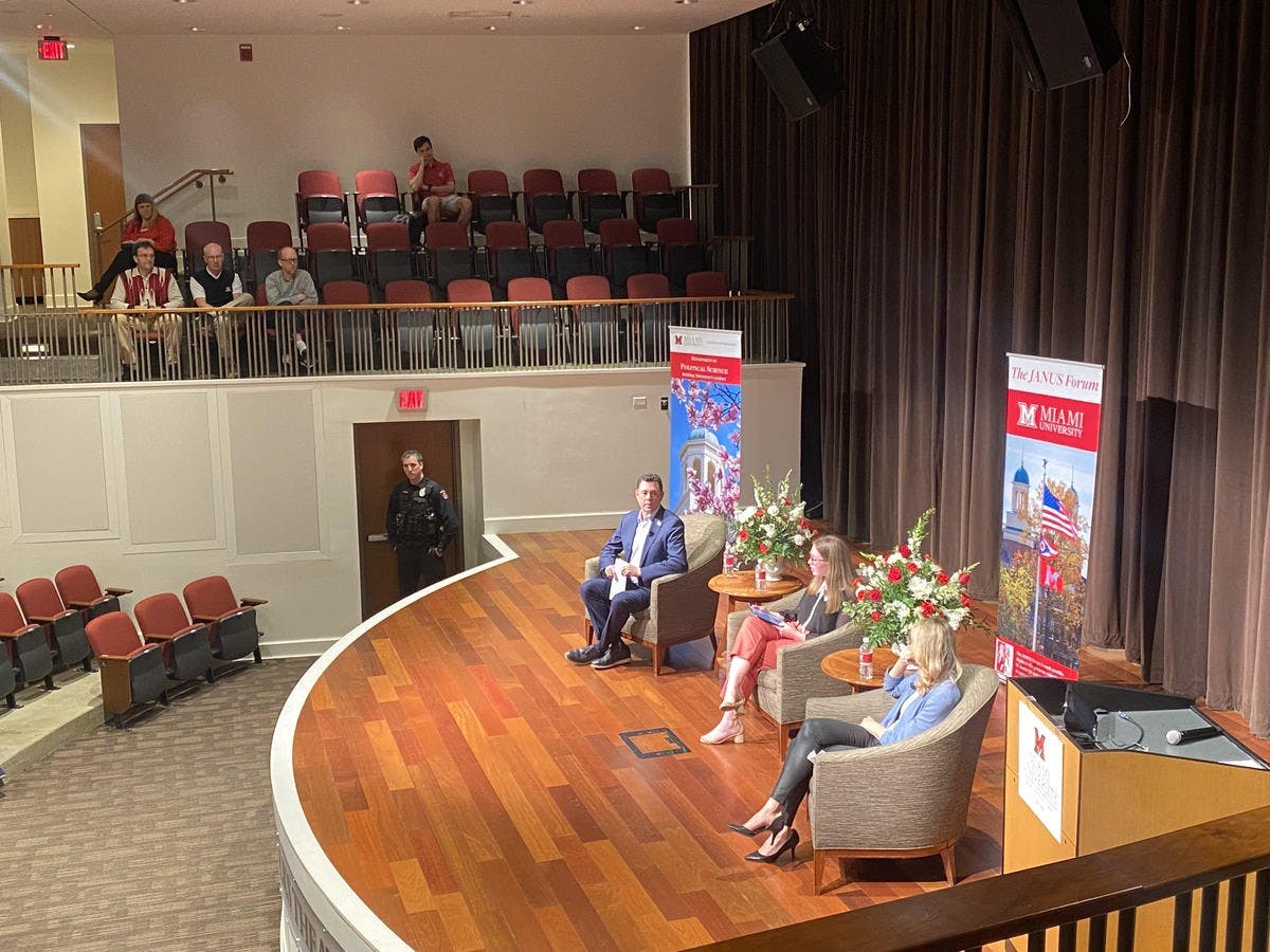 The 2023 JANUS Forum focused on the use of the death penalty as punishment across the U.S. Arguing in favor of the death penalty was former U.S. Representative for Utah and Fox News contributer Jason Chaffetz, and Laura Nirider, associate professor at Northwestern Pritzker School of Law and co-director of the school's Center for Wrongful Convictions, argued against it.