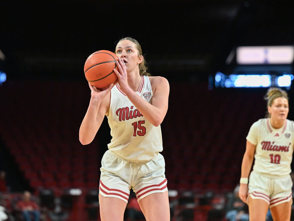 Sophomore forward Amber Tretter taking a free throw at Millett Hall on Jan. 11.