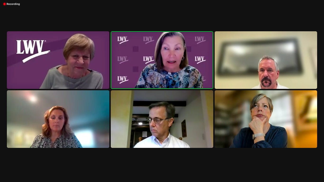 Sandi Woy Hazleton, the co-president of LWV, moderated the discussion, and the panelists were Ed Theroux, Shaunna Tafelski, Chris Otto and Kathleen Knight-Abowitz from TSD.