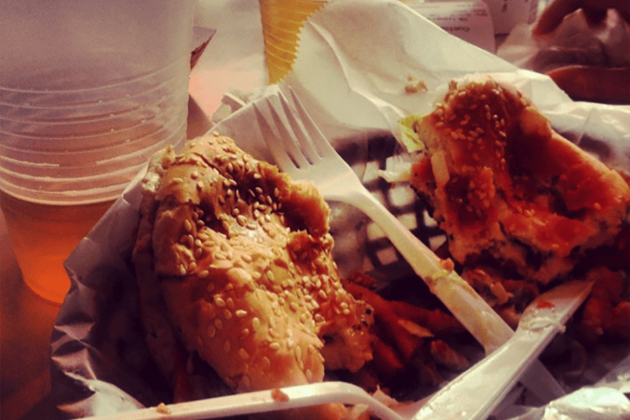 Juicy grilled chicken sandwich at Skipper's.