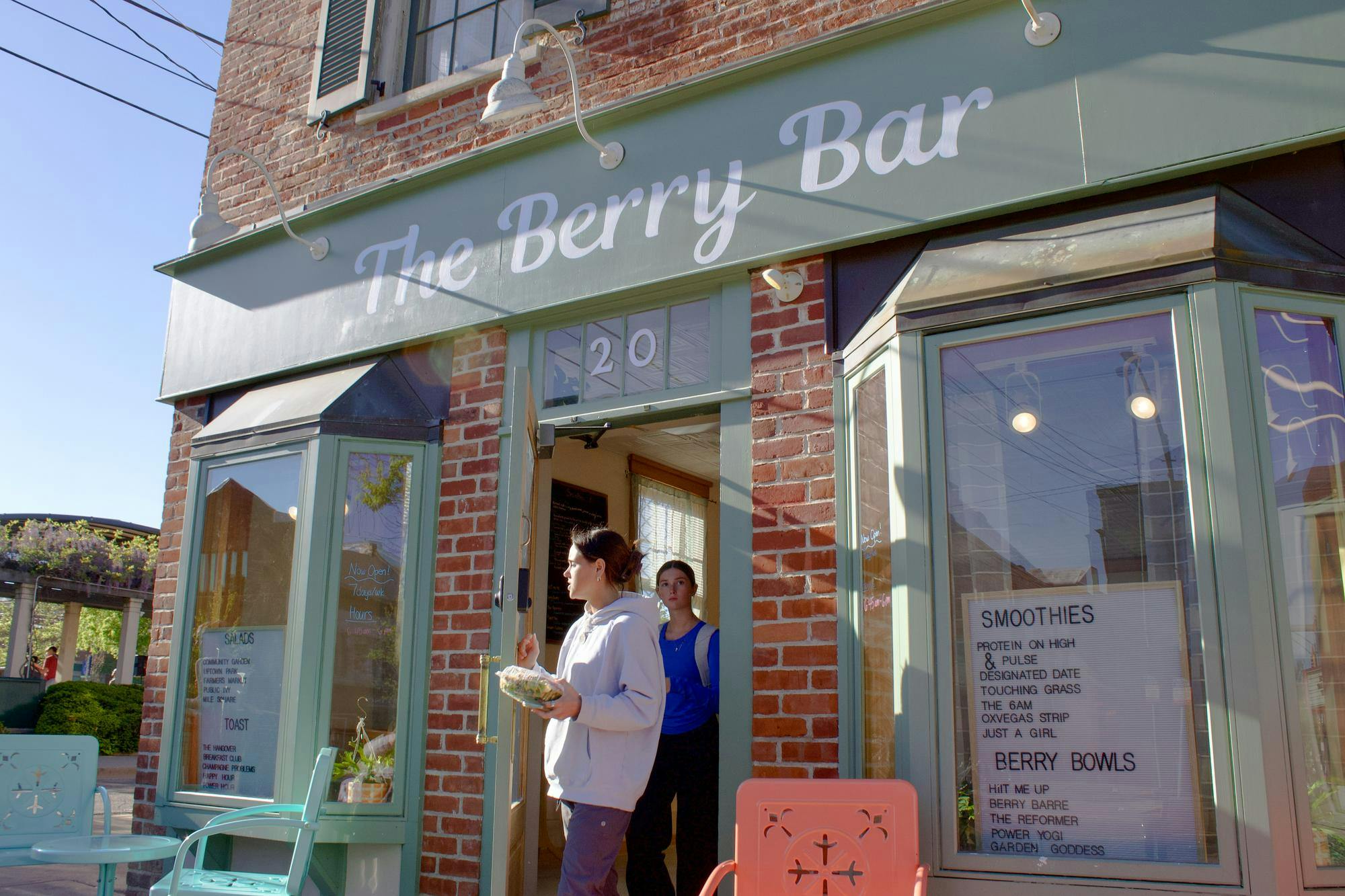 Workers exit The Berry Bar located at 20 E High St. in Oxford, Ohio.