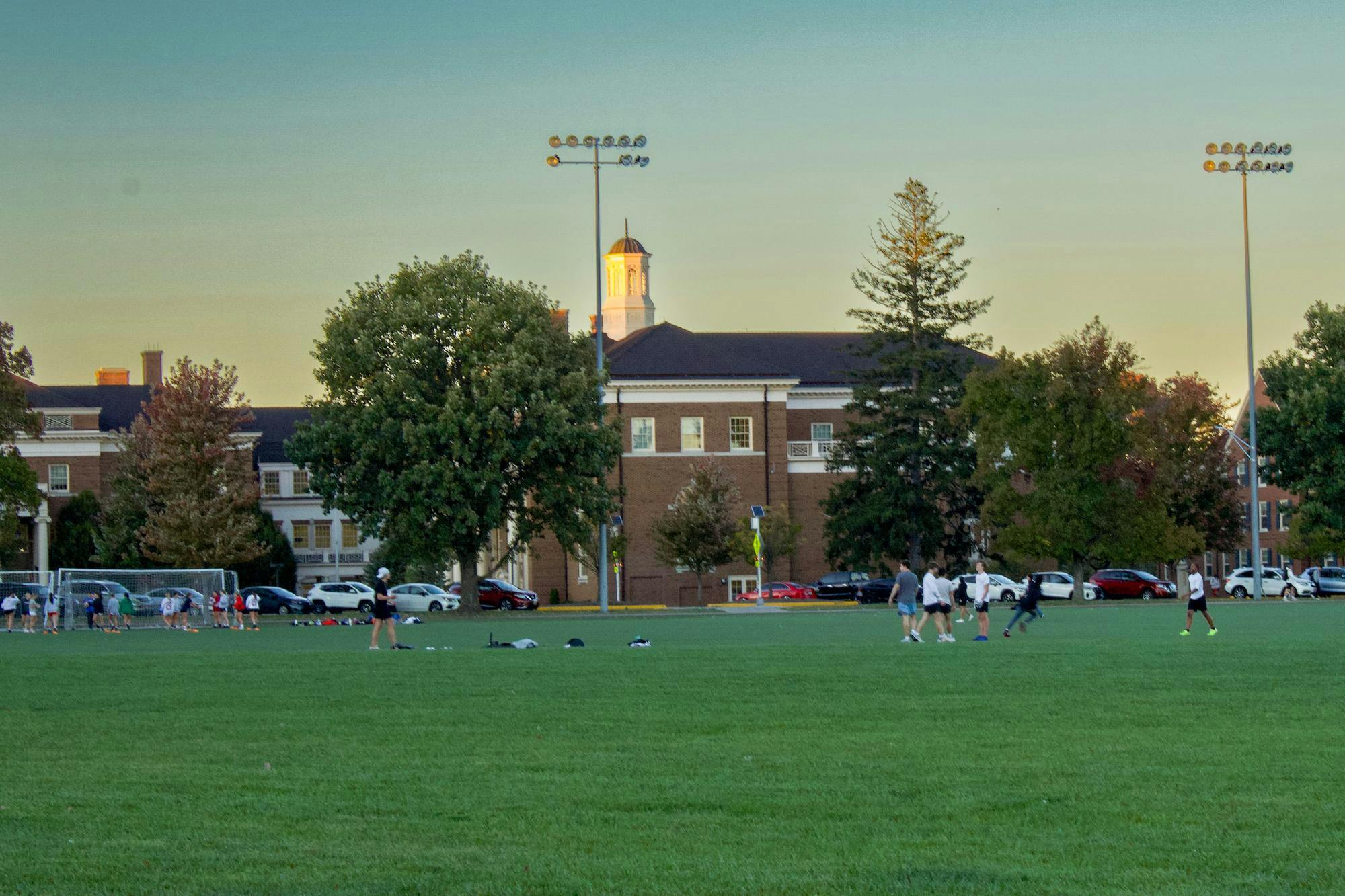 Students using Cook Field for intramural sports practices.