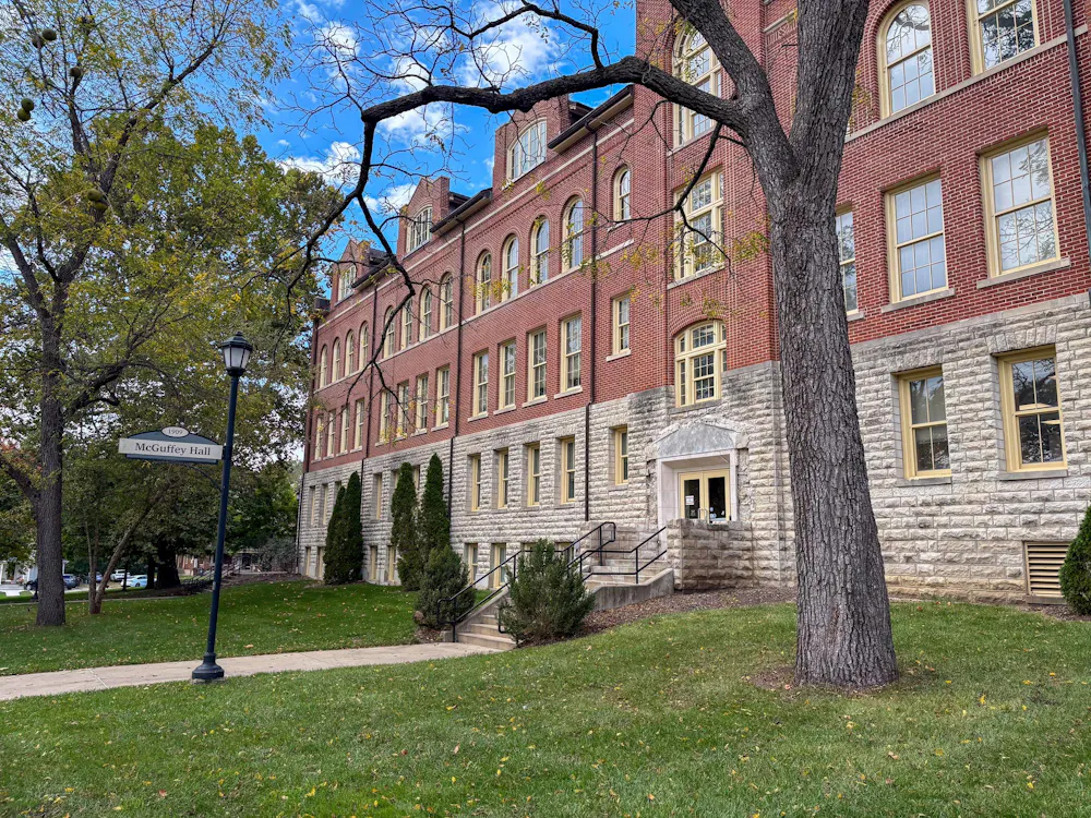Emergency services responded to McGuffey Hall, at the corner of East Spring Street and South Campus Avenue.