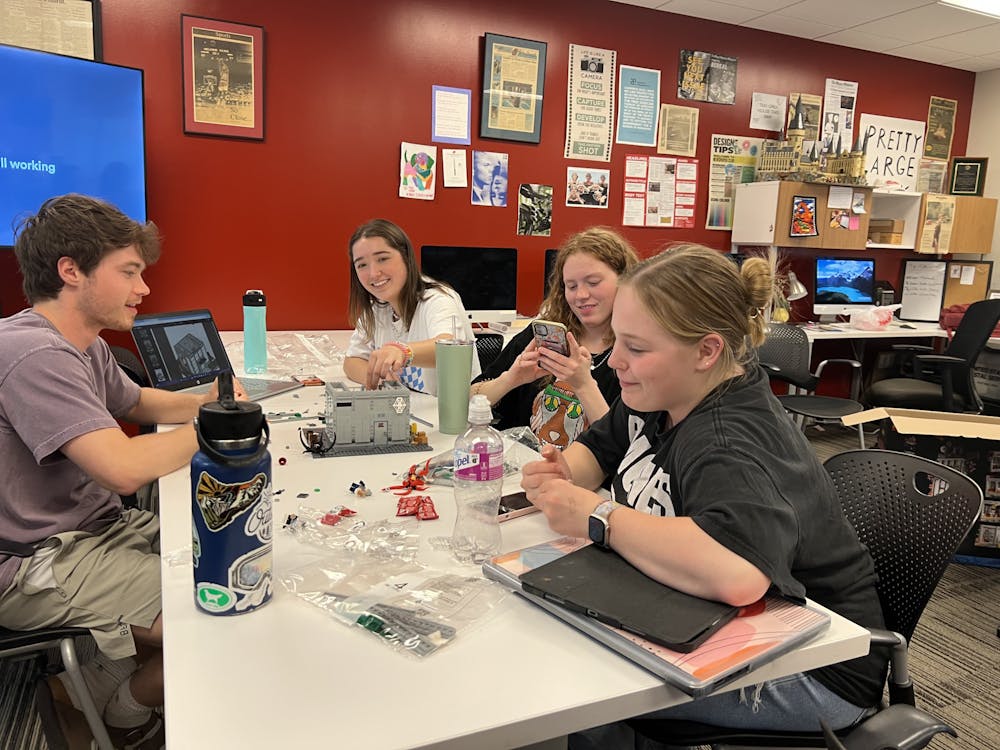 Joining The Miami Student can give you the opportunity to participate in fun social events like newsroom Lego-building.
