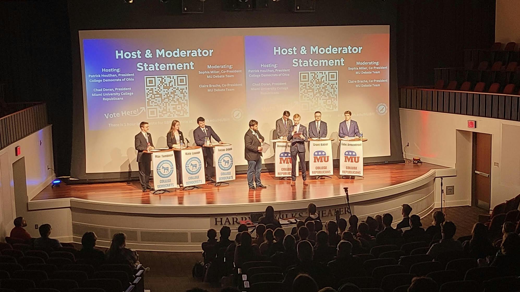 Miami College Republicans and Miami College Democrats debated on topics like climate change, systemic racism, abortion and presidential fitness.