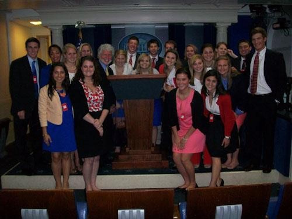 Inside Washington students visited the White House press room during their summer experience. 