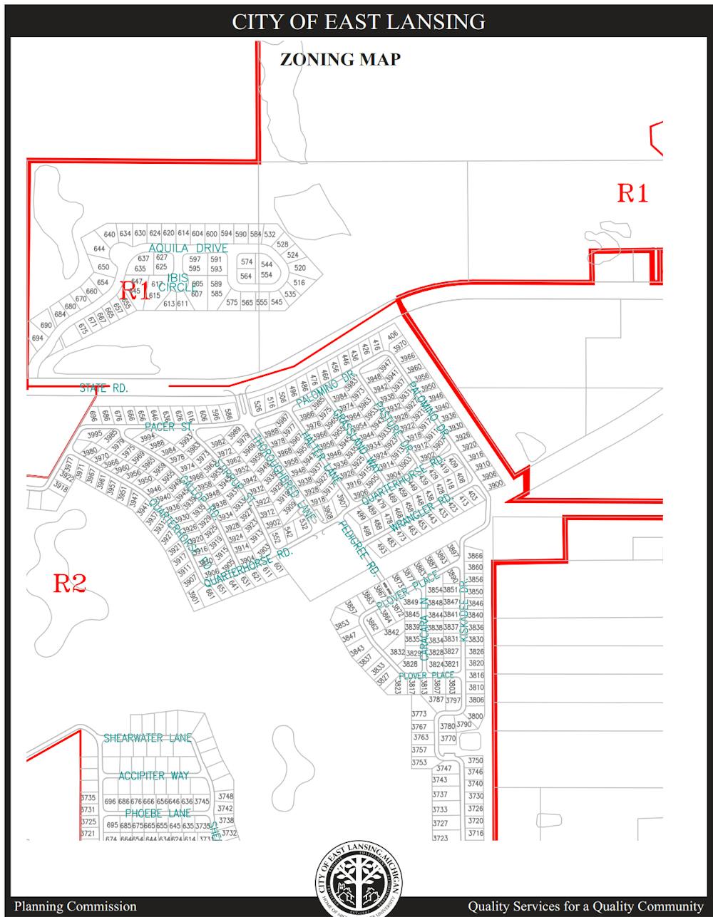 <p>Wajeeha&#x27;s Zoning Piece for Print Edition </p><p>This is the zoning map for the Falcon Pointe property proposal near State Roads. </p><p>Credits: EL Planning Commission </p>