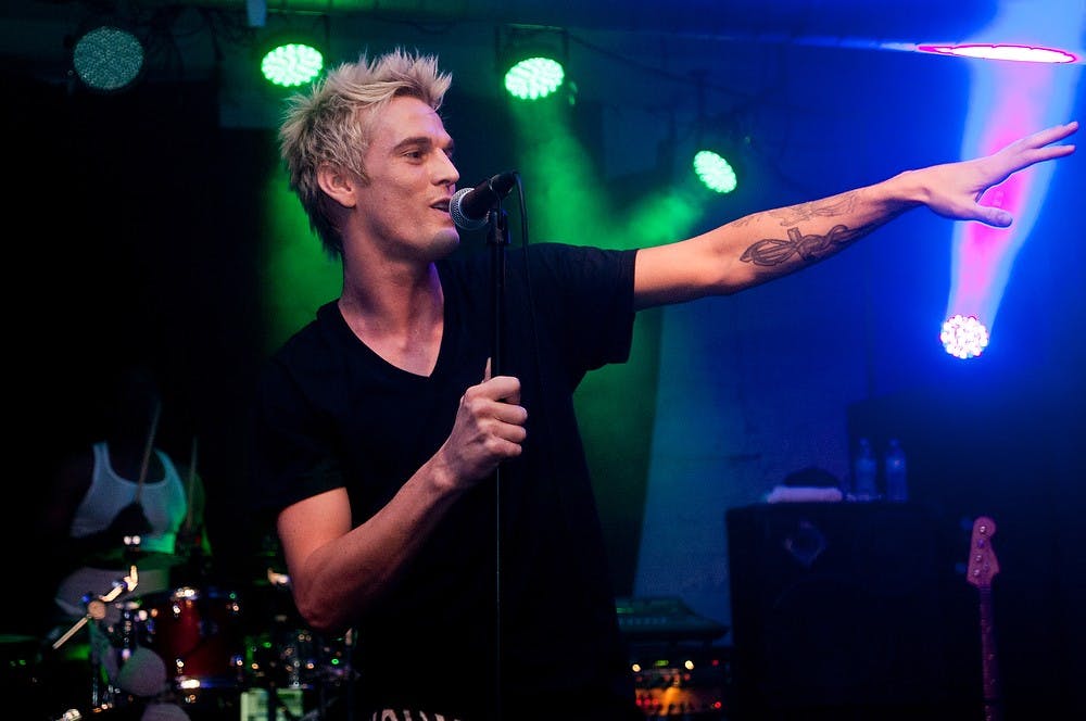 	<p>Aaron Carter performs for his The After Party Tour Sept. 25, 2013 at The Loft in Lansing. Margaux Forster/The State News</p>