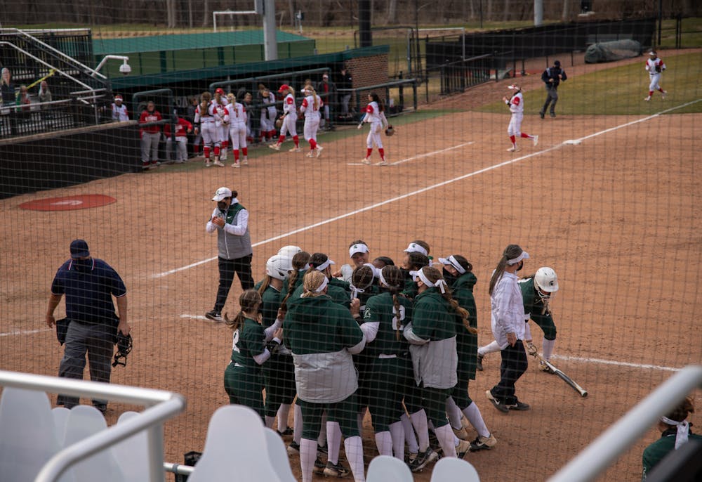 After the win against the Rutgers on Saturday, Mar. 27, 2021 in East Lansing at Secchia Stadium.