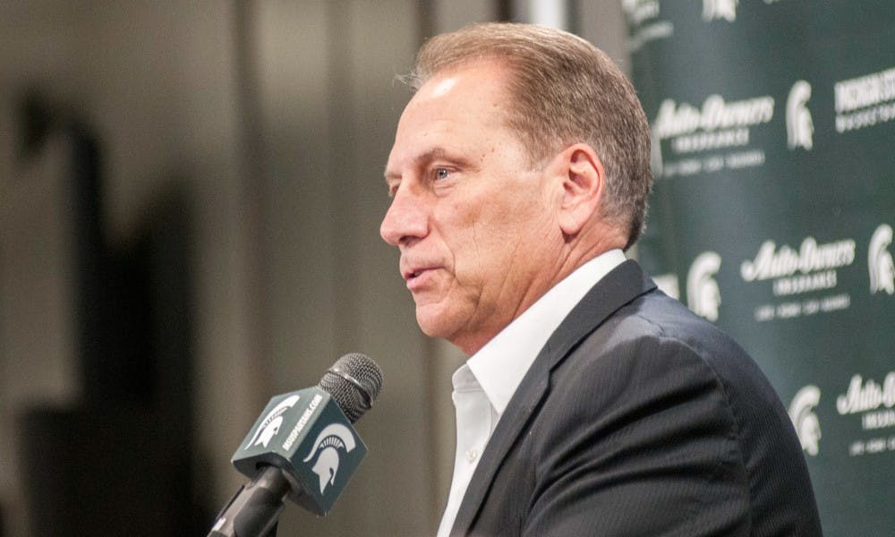 Mens basketball head coach Tom Izzo addresses the press on media day on Oct 11, 2017, at Breslin Center. He spoke to reporters for about an hour.