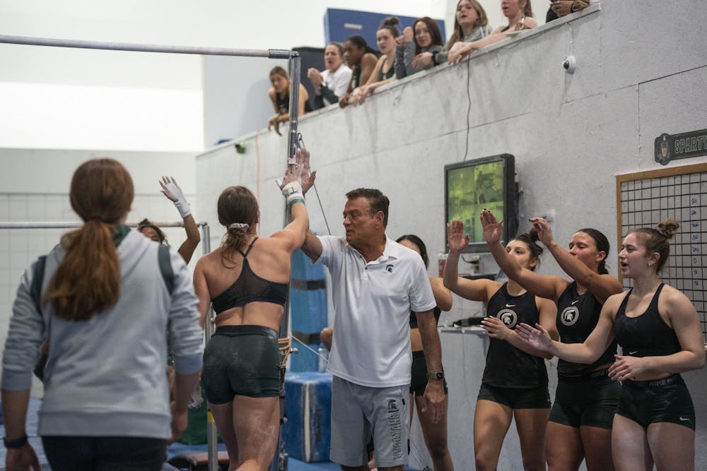 Michigan State Gymnastics at practice on Friday, March 24, 2023 - one week before the Spartans travel to Pittsburgh, Pa for the second round of the NCAA Regionals tournament. 