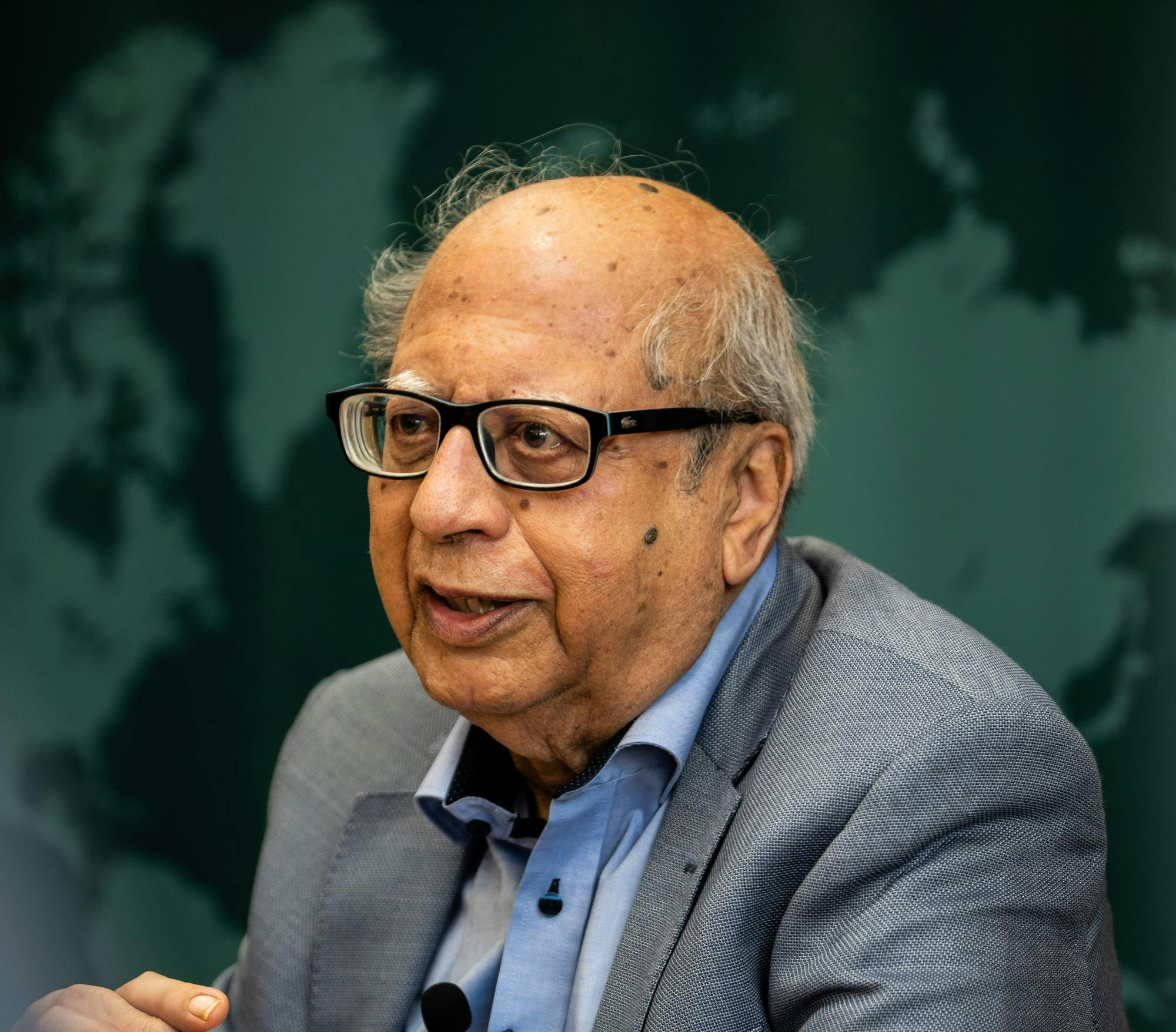 <p>Founding coordinator Mohammed Ayoob speaks during the 20th anniversary celebration of the Muslim Studies program inside the MSU International Center in East Lansing, Mich., on Friday, September 18, 2026.</p>
