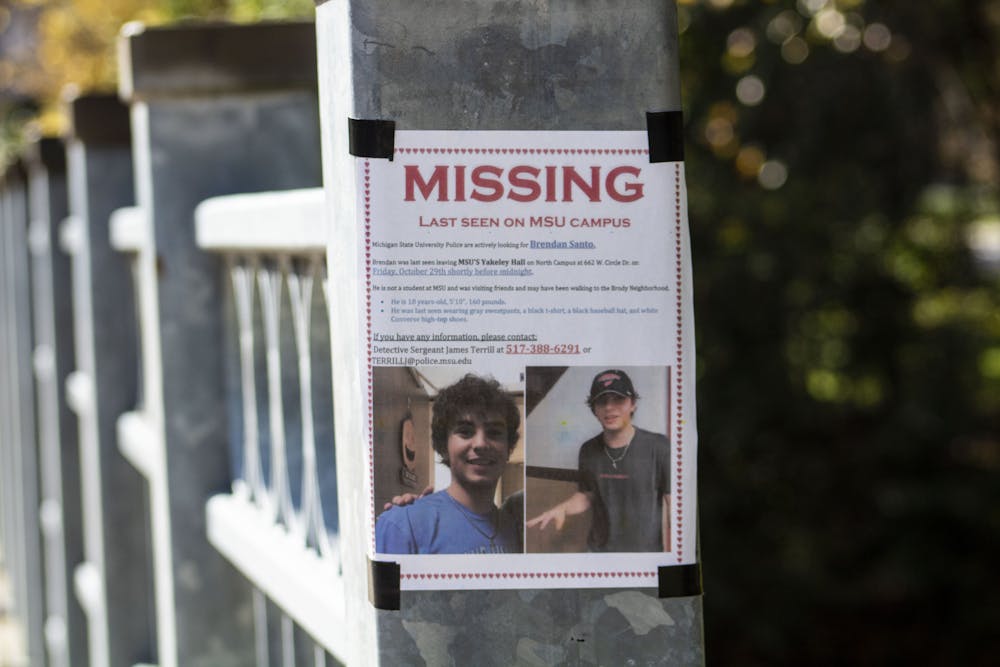 <p>MSU PD, Lansing PD and the Capital Area Dive Team continue the search for Brendan Santo, who went missing on campus on Friday, Oct. 29. Nov. 3, 2021. </p>