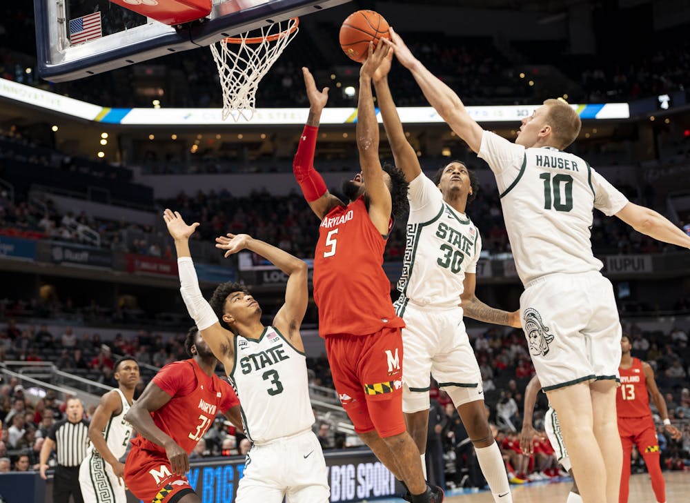 <p>The Spartans take on Maryland in their first game of the B1G Tournament at Gainbridge Fieldhouse in Indianapolis, Indiana. Shot on March 10, 2022.</p>