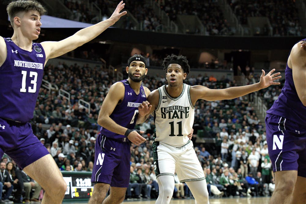 <p>Spartan guard A.J. Hoggard attempts to get open to receive the ball during the match against the Northwestern Wildcats on ﻿Dec. 4, 2022. </p>
