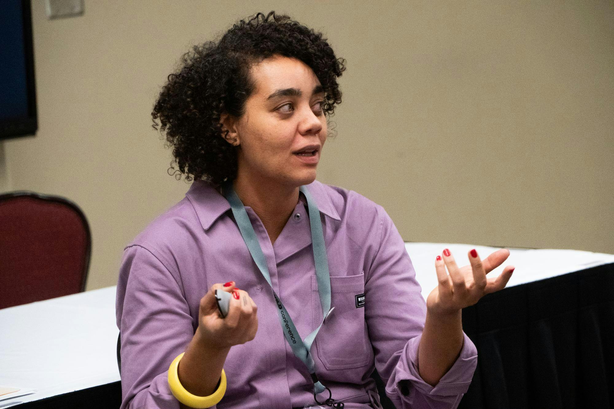 Autumn Brown presents "A Multiracial Movement for the Win" at the Women*s Initiative for Leadership Development (WILD) Conference on Nov. 12, 2023 at the MSU Union building.