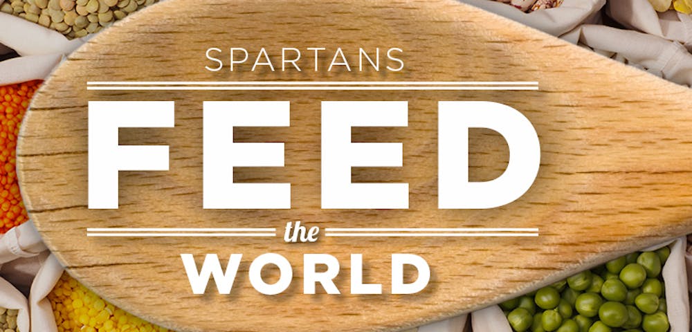 <p>Spartans Feed the World logo.&nbsp;</p>