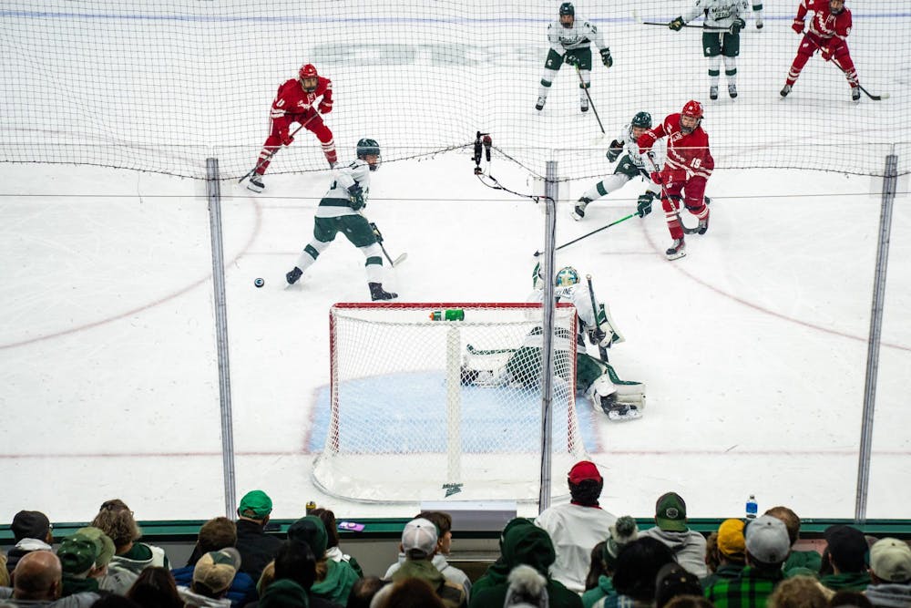 Scenes during the Michigan State University verses Wisconsin Hockey game at MSU's Munn Stadium in East Lansing, Mich. on Saturday, Nov. 22, 2025. 