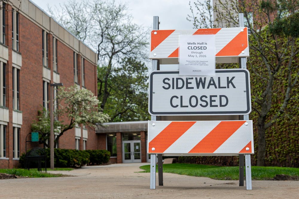 Michigan State's Wells Hall closed until Friday, May 1, due to the presence of unknown chemicals in East Lansing, Mich., on Wednesday, April 29, 2026. 