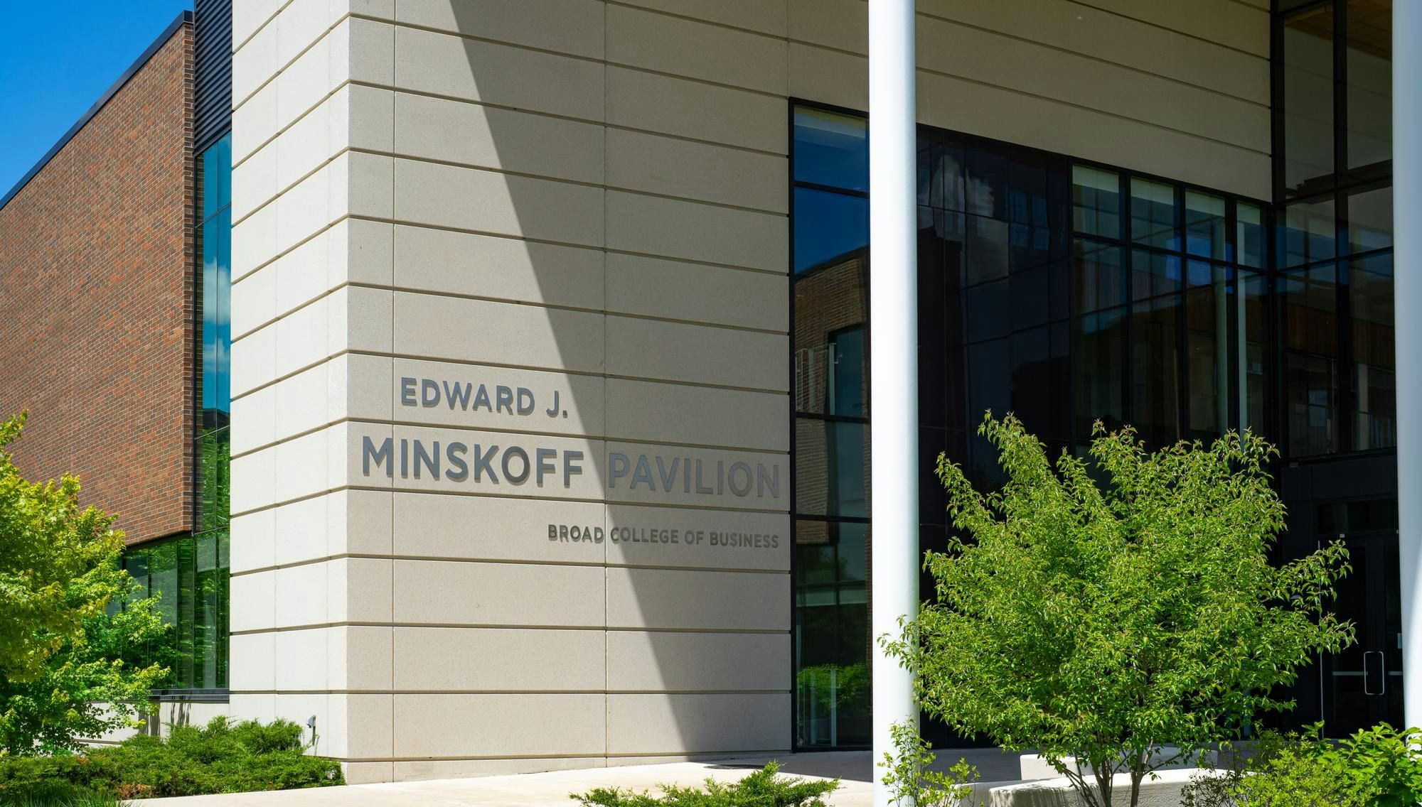 The Edward J. Minskoff Pavilion, home of the Michigan State Broad Business College in East Lansing, Michigan on May 26, 2025. 