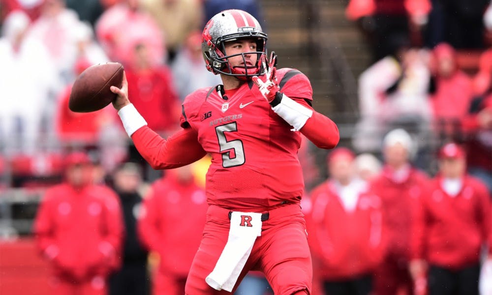 <p>Rutgers quarterback Chris Laviano looks to pass in the game against Wisconsin at High Point Solutions Stadium on Nov. 1, 2014, in Piscataway, N.J. </p>