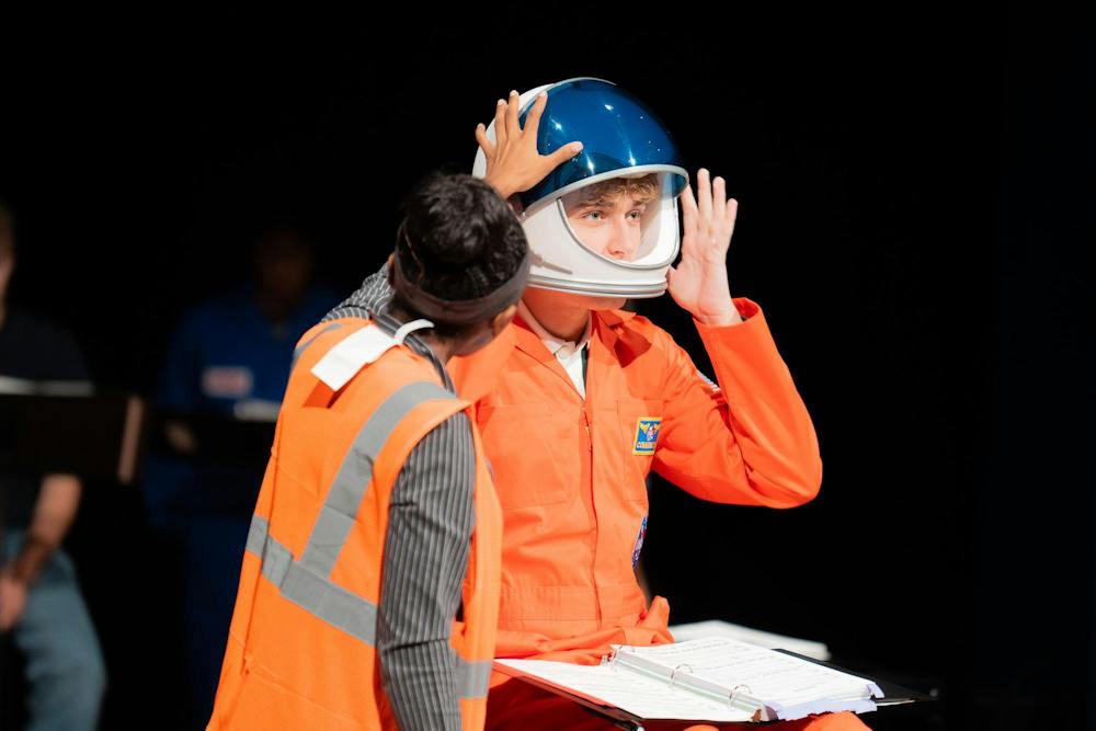 <p>Michigan State students adjust their outfits in preparation for the upcoming production of "Discovery" at Wharton Center in East Lansing, Mich., on Tuesday, Sept. 22, 2026.</p>