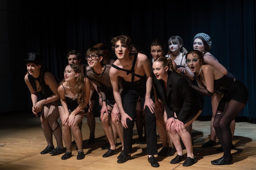 <p>MSU's student-led theatre group Roial Players rehearses in the Snyder-Phillips RCAH Theater on March 14, 2024 for their Cabaret show. </p>