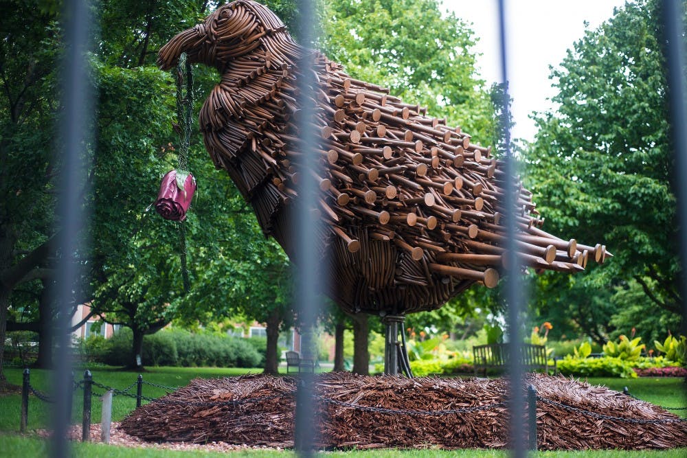 "The Bird" by Will Ryman was installed prior to the start of fall classes and is located behind Student Services. 