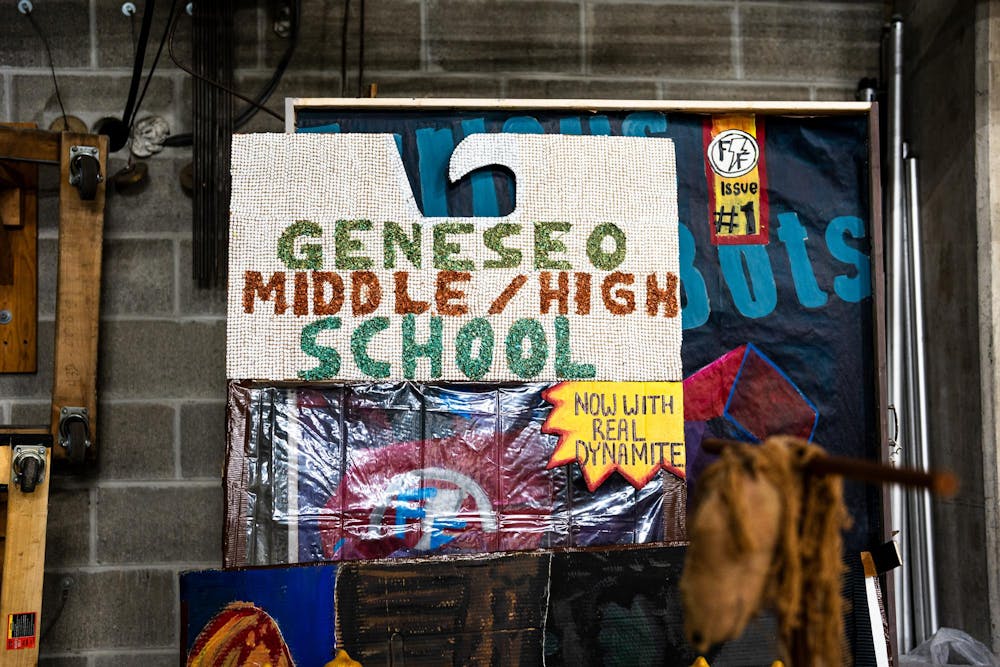 A prop is stored at the Jack Breslin Center for the 2025 Odyssey of the Minds competition in East Lansing, Michigan on May 21, 2025. 