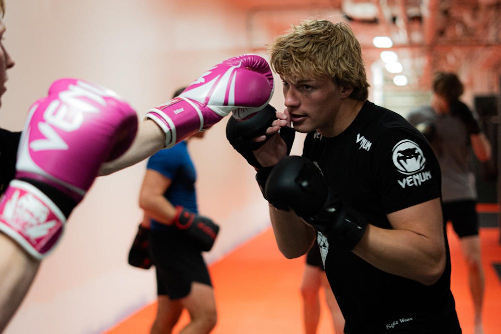 Members of the MSUMMA Club spar at IM West in East Lansing, MI on March 16. 2026.