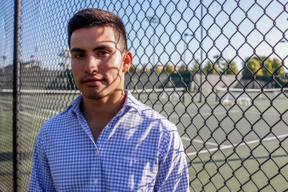 <p>Graduate student Juan Mascorro-Guerrero poses for a portrait on Sept. 18.</p>