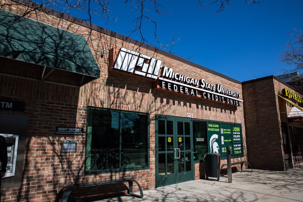 The Michigan State Federal Credit Union is pictured on March 25, 2019, in East Lansing.
