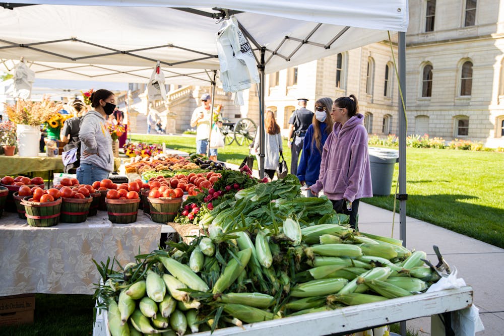 Produce being sold at the Farmers Market at the Capitol in Lansing, MI on Sept. 30, 2021. The mission of the market being to provide a marketplace that showcases Michigan food and agriculture.