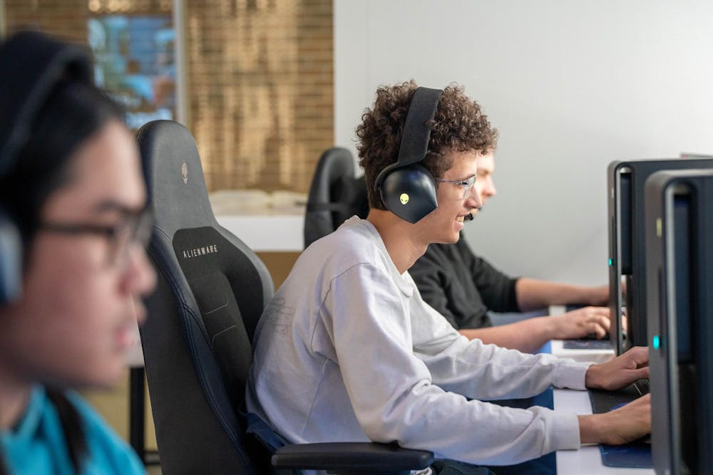 Students on the PC's In the MSU Alienware lounge at the Communications, Arts & Sciences building in East Lansing, on March 26 2026.