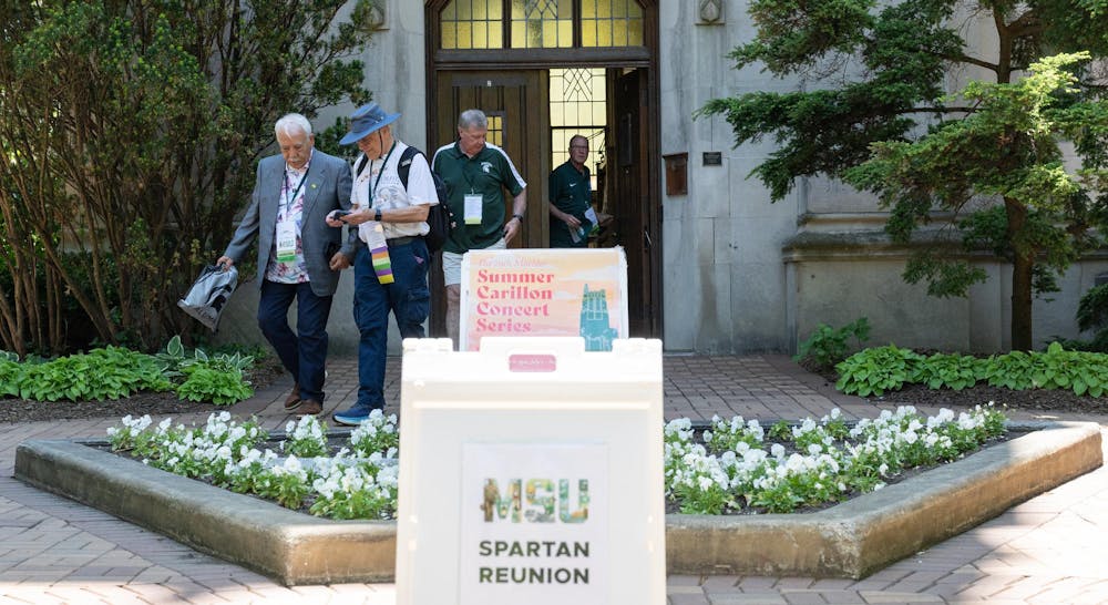 <p>MSU alum take tours of Beaumont Tower during their spartan reunion in East Lansing, Mich., on May 28, 2026.</p>