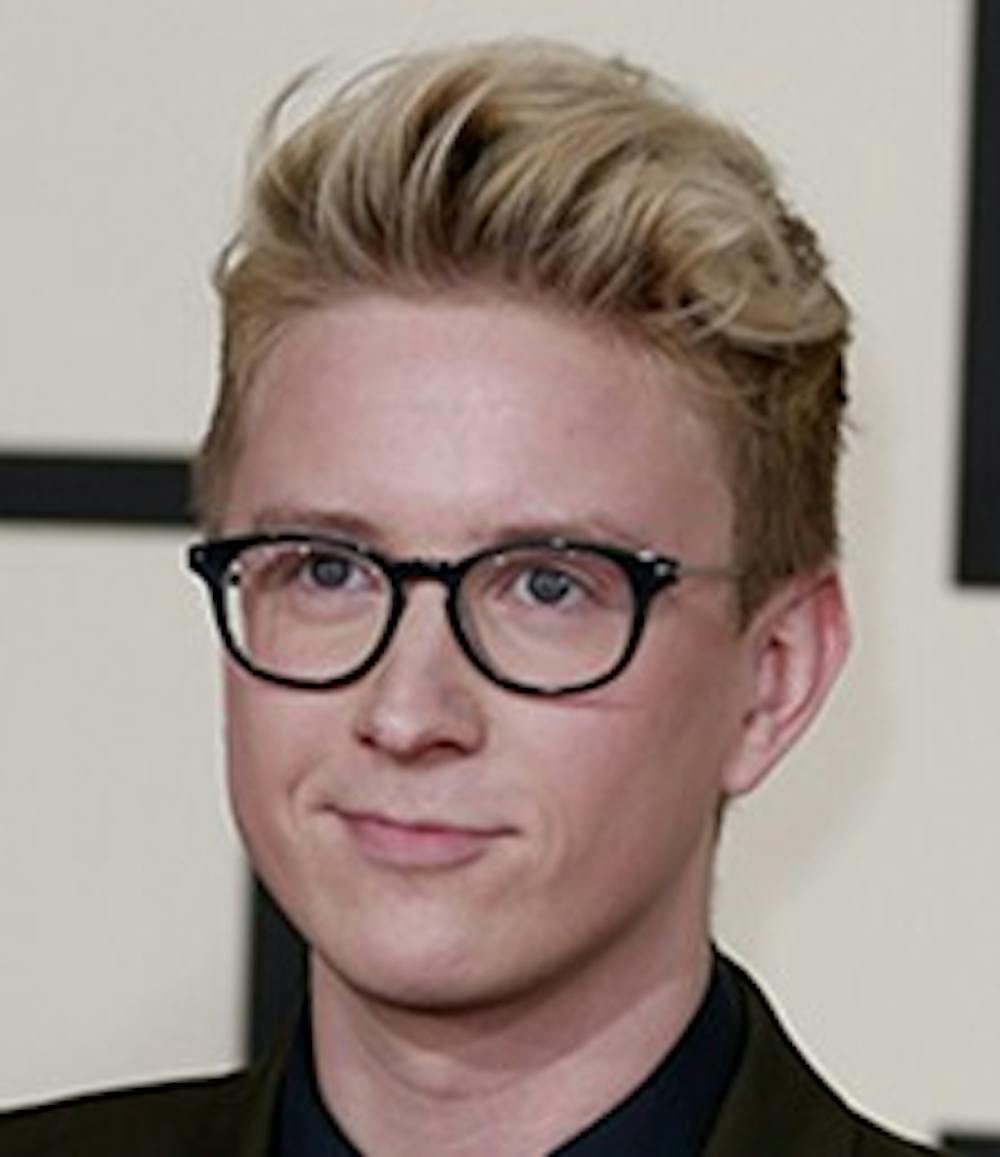 Tyler Oakley arrives at the 57th Annual Grammy Awards at Staples Center in Los Angeles on Sunday, Feb. 8, 2015. (Allen J. Schaben/Los Angeles Times/TNS)