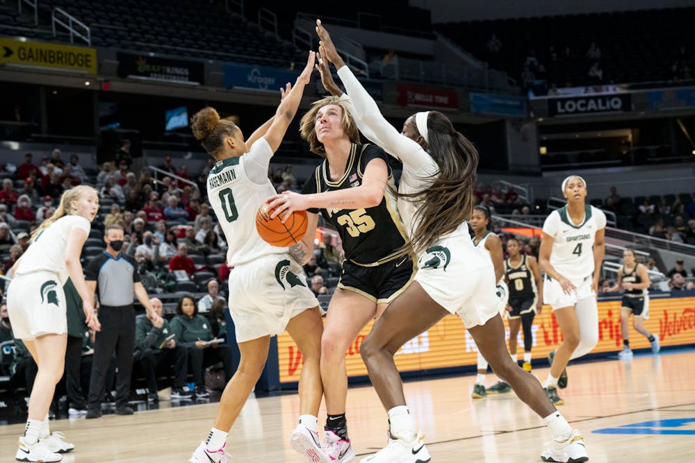 <p>MSU took on the Purdue Boilermakers in their first game of the B1G tournament at Gainbridge Fieldhouse in Indianapolis on March 3, 2022. After a back-and-forth game, the Spartans pulled through with a win and a final score of 73-69. March 3, 2022</p>