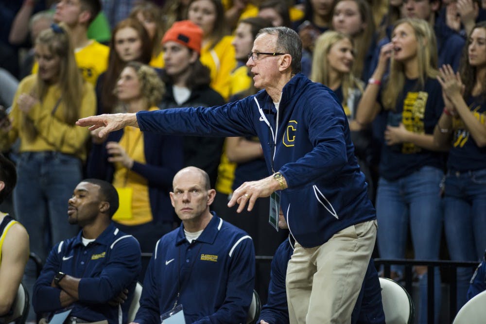 Clarkston head coach Dan Fife reacts during the Class A boys basketball semifinal game on March 24, 2017 at Breslin Center. Clarkston defeated West Bloomfield, 78-35.