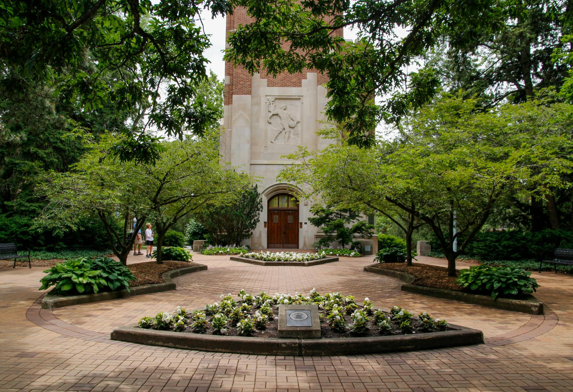 <p>The Beaumont Tower courtyard serves as another place to enjoy the greenery and aesthetics of campus while you study, meet with family and friends, or just take a break from the hustle and bustle of campus life.&nbsp;</p>