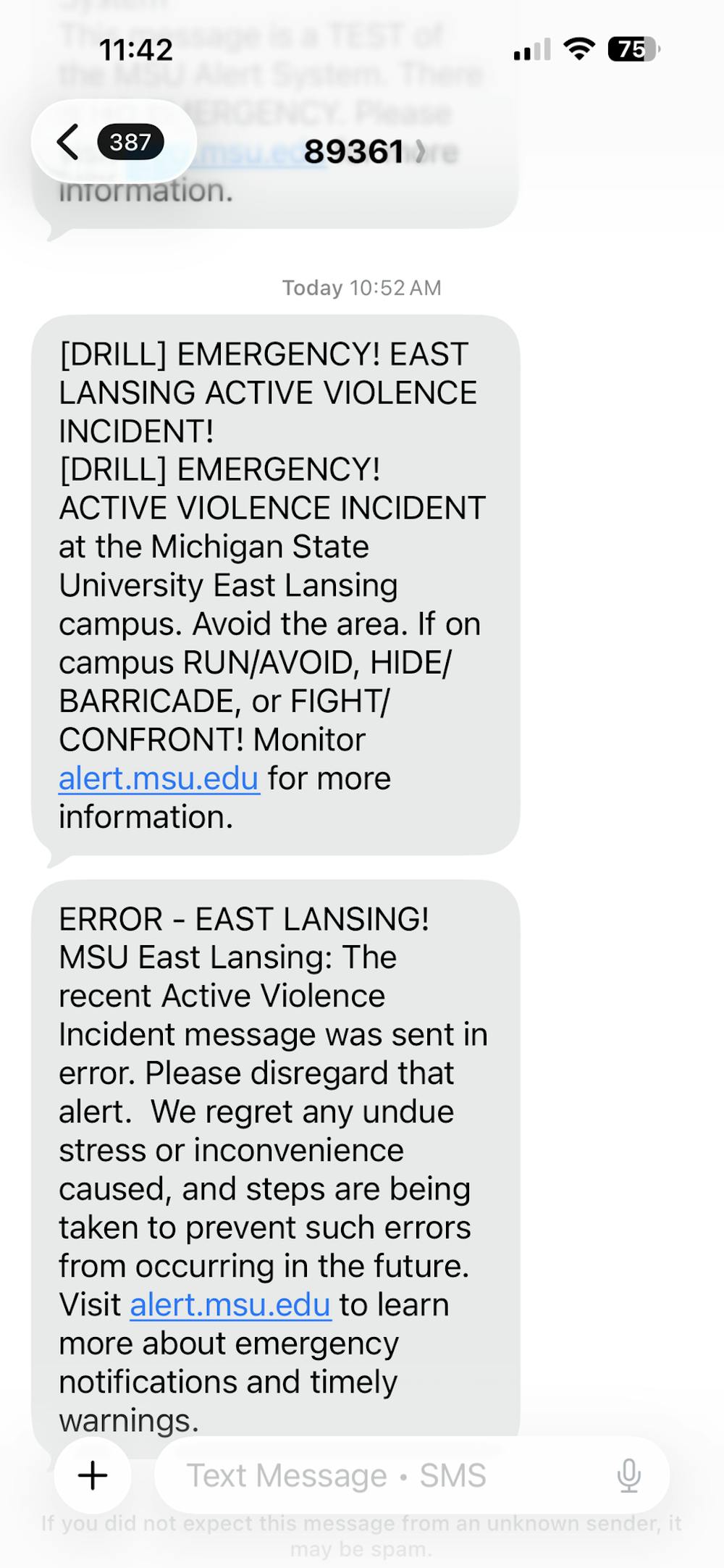 <p>MSU sent a campus wide "Active Violence Incident" alert in error to both emails and phones on Tuesday, Feb. 10, 2026.</p>