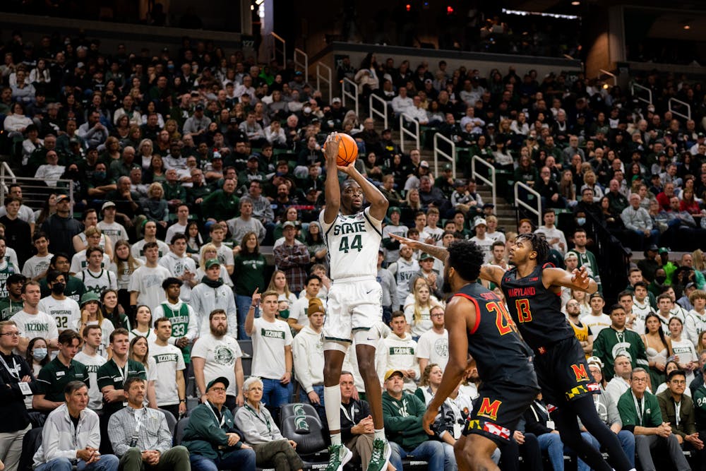 <p>MSU played Maryland in the last game of their regular season at the Breslin Center on March 6, 2022.</p>